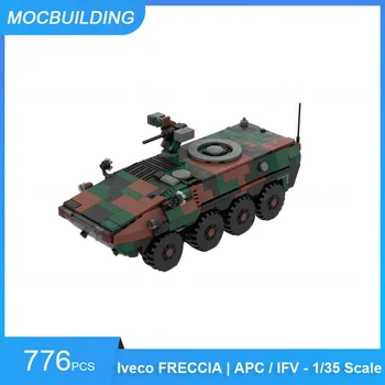 MOC Строителни Блокове FRECCIA| APC/ ifv е оборудвано 1/35 Мащабна Модел на Танк САМ Събрание Тухли Военни Забавни Коледни Играчки, Подаръци 776 бр.